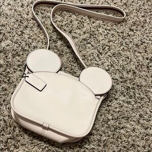 Disney Mickey ears coach crossbody bag white